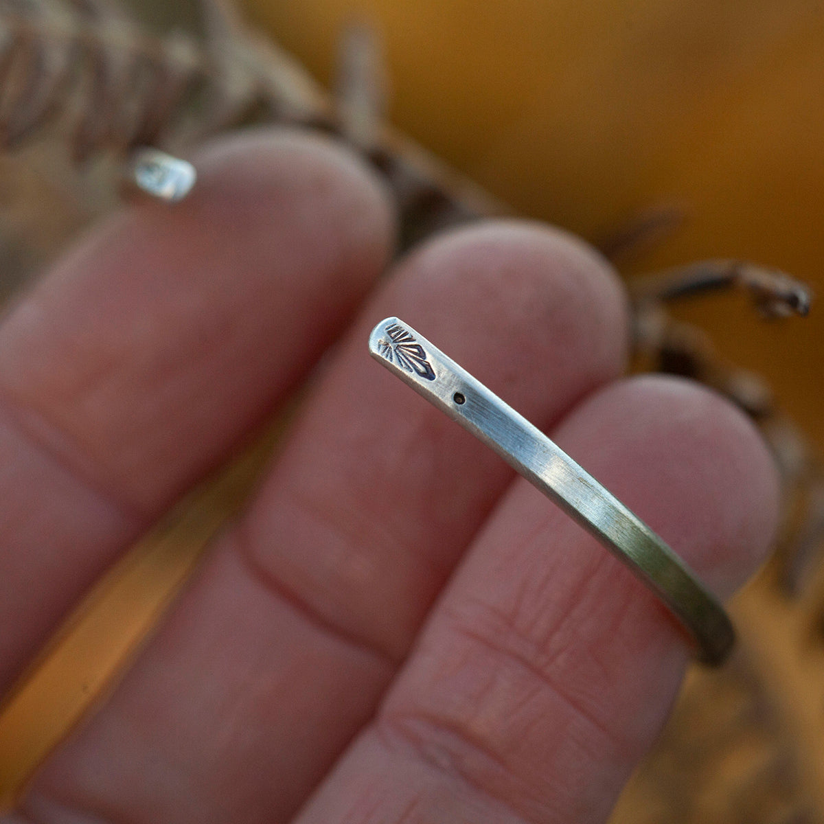 Uniek exemplaar Etnische armband in zilver #37 • maat 4,75cm (klaar voor verzending)