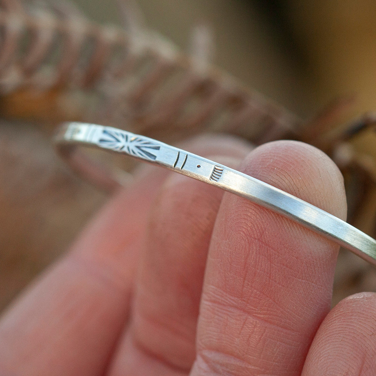 OOAK Ethnic bracelet in silver #40 • size 5cm (ready-to-ship)