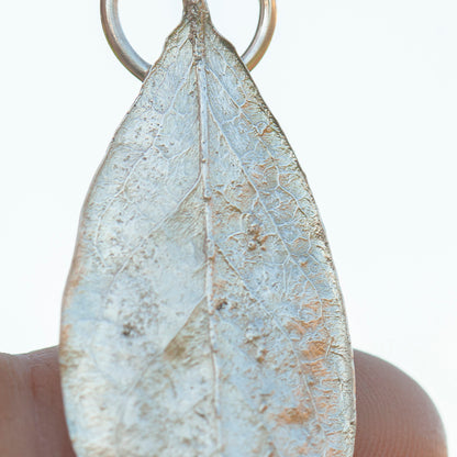 OOAK Blueberry Leaf pendant in silver #6 (ready to ship)