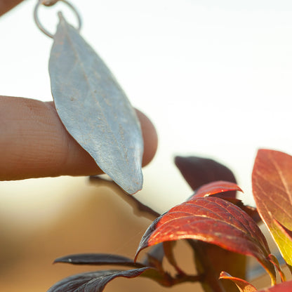 OOAK Blueberry Leaf pendant in silver #6 (ready to ship)