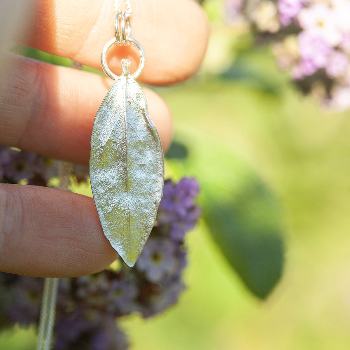 OOAK Phillyrea latifolia Leaf pendant in silver #9 (ready to ship)