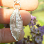 Load image into Gallery viewer, OOAK Phillyrea latifolia Leaf pendant in silver #9 (ready to ship)
