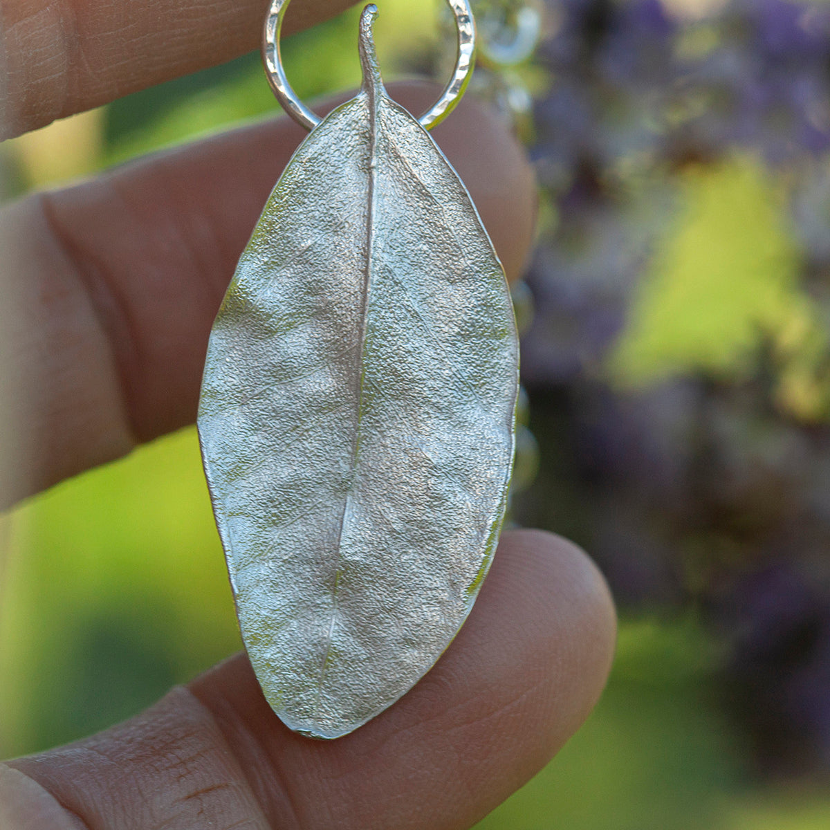 OOAK Phillyrea latifolia Leaf pendant in silver #11 (ready to ship)