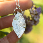 Load image into Gallery viewer, OOAK Blueberry Leaf pendant in silver #10 (ready to ship)
