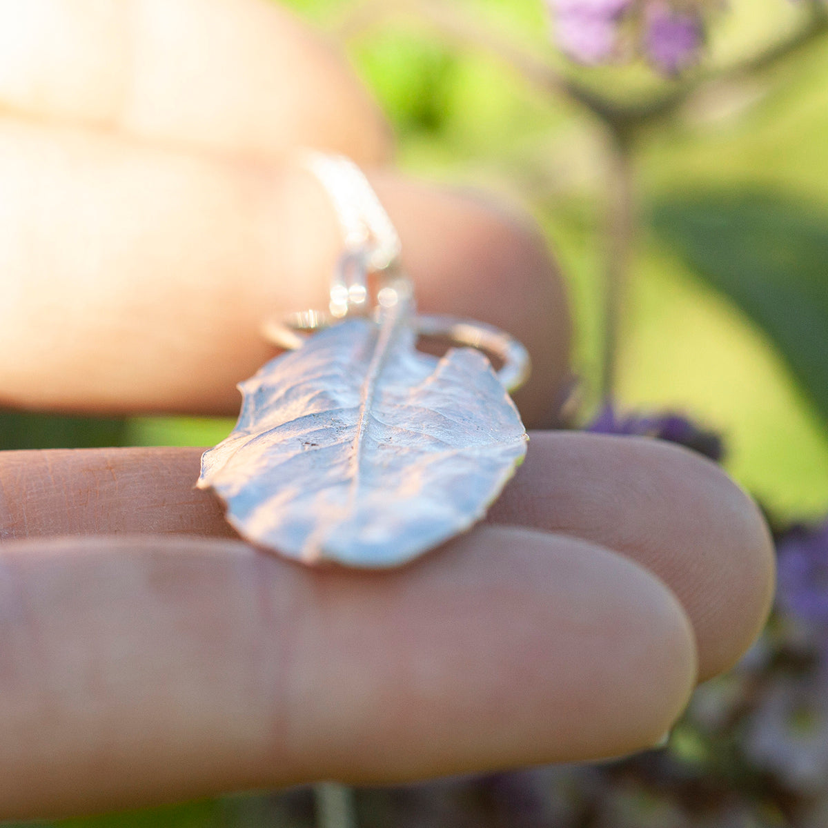 OOAK Pomegranate Leaf pendant in silver #13 (ready to ship)