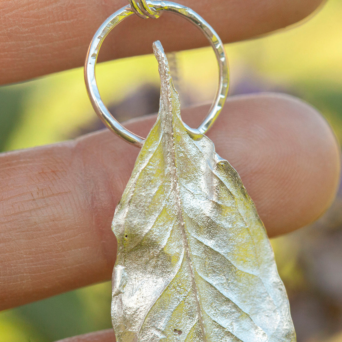 OOAK Pomegranate Leaf pendant in silver #13 (ready to ship)