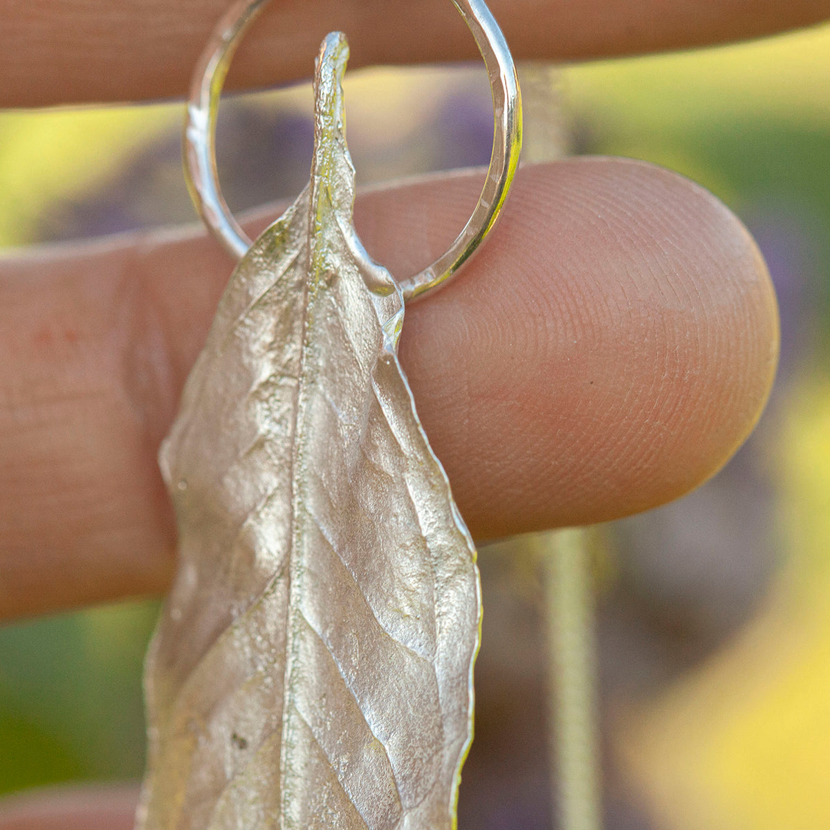 OOAK Pomegranate Leaf pendant in silver #13 (ready to ship)