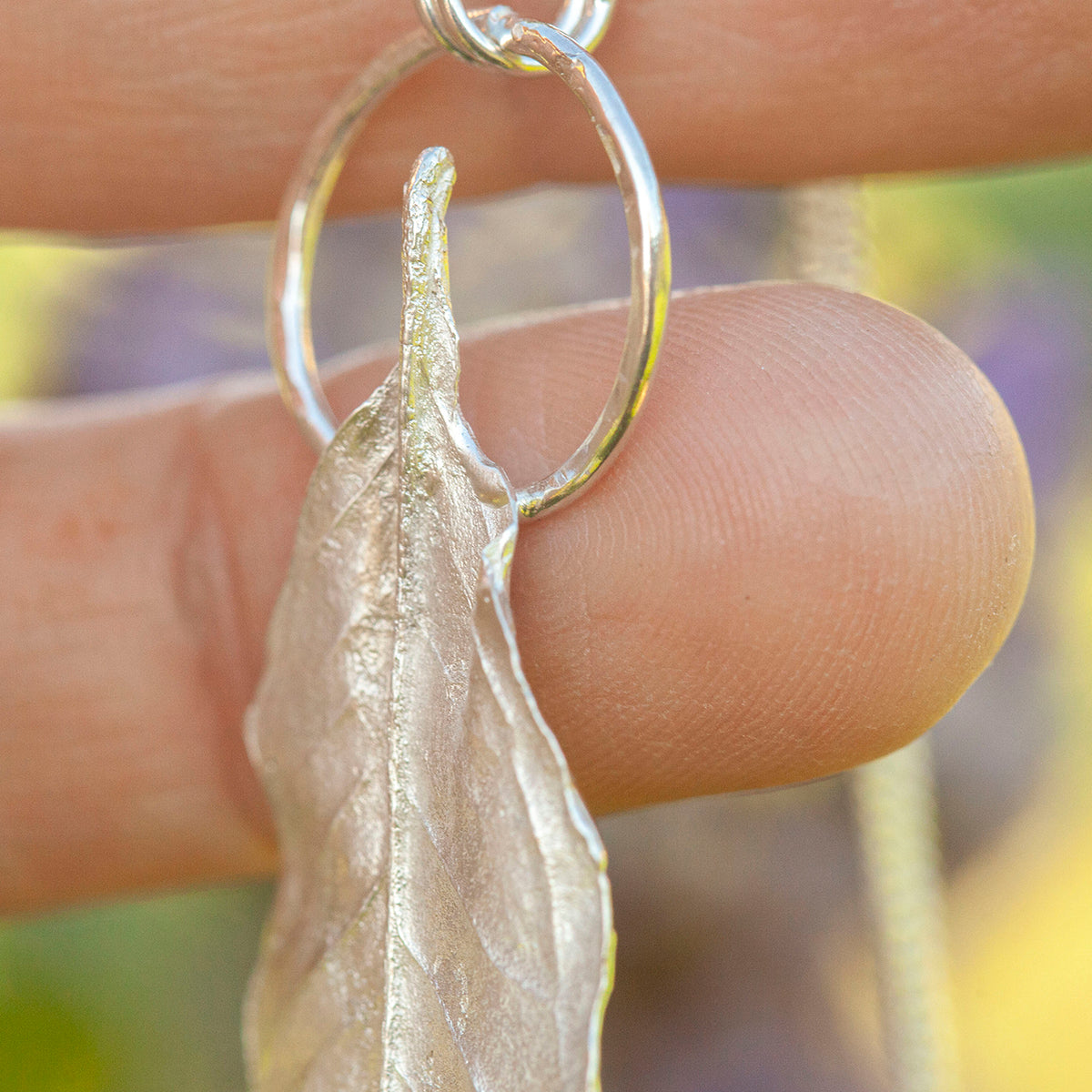 OOAK Pomegranate Leaf pendant in silver #13 (ready to ship)