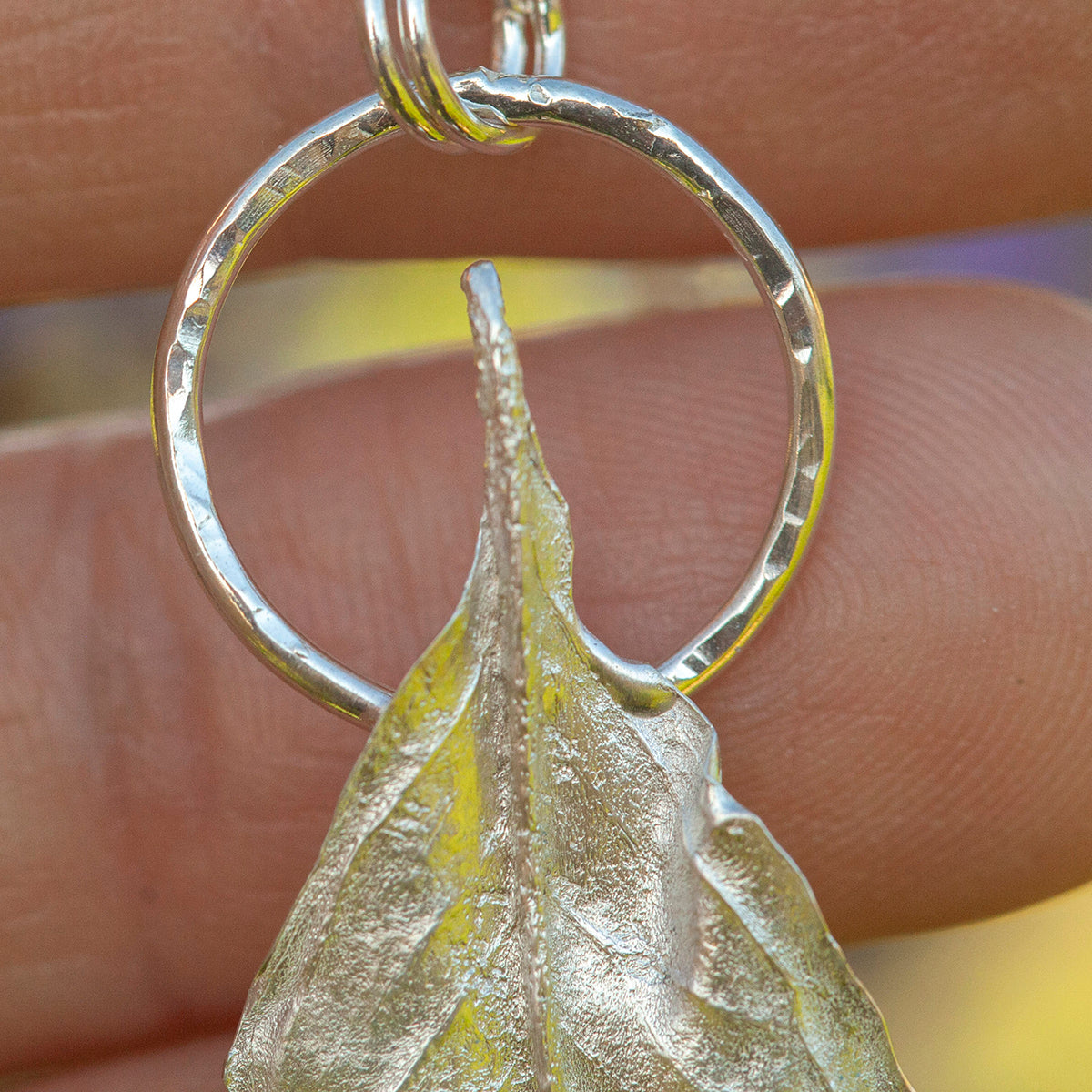 OOAK Pomegranate Leaf pendant in silver #13 (ready to ship)