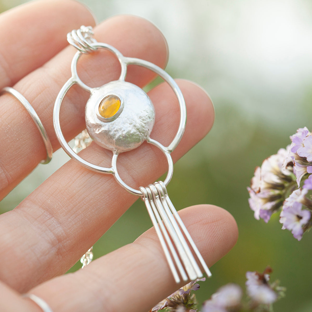 OOAK • Silver Pebble pendant with Ethiopian Opal #6 (ready to ship)