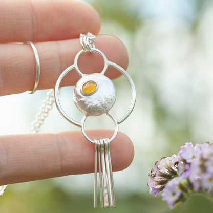 OOAK • Silver Pebble pendant with Ethiopian Opal #6 (ready to ship)