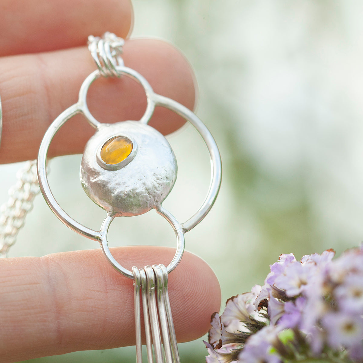 OOAK • Silver Pebble pendant with Ethiopian Opal #6 (ready to ship)