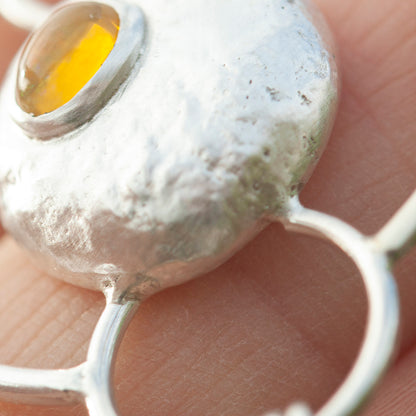 OOAK • Silver Pebble pendant with Ethiopian Opal #6 (ready to ship)
