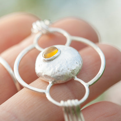 OOAK • Silver Pebble pendant with Ethiopian Opal #6 (ready to ship)