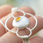 Afbeelding in Gallery-weergave laden, OOAK • Silver Pebble pendant with Ethiopian Opal #6 (ready to ship)
