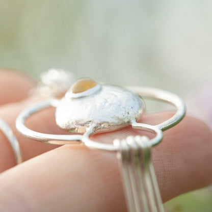 OOAK • Silver Pebble pendant with Ethiopian Opal #6 (ready to ship)