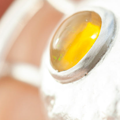OOAK • Silver Pebble pendant with Ethiopian Opal #6 (ready to ship)