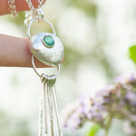 Load image into Gallery viewer, OOAK • Silver Pebble pendant with Kyanite #8 (ready to ship)
