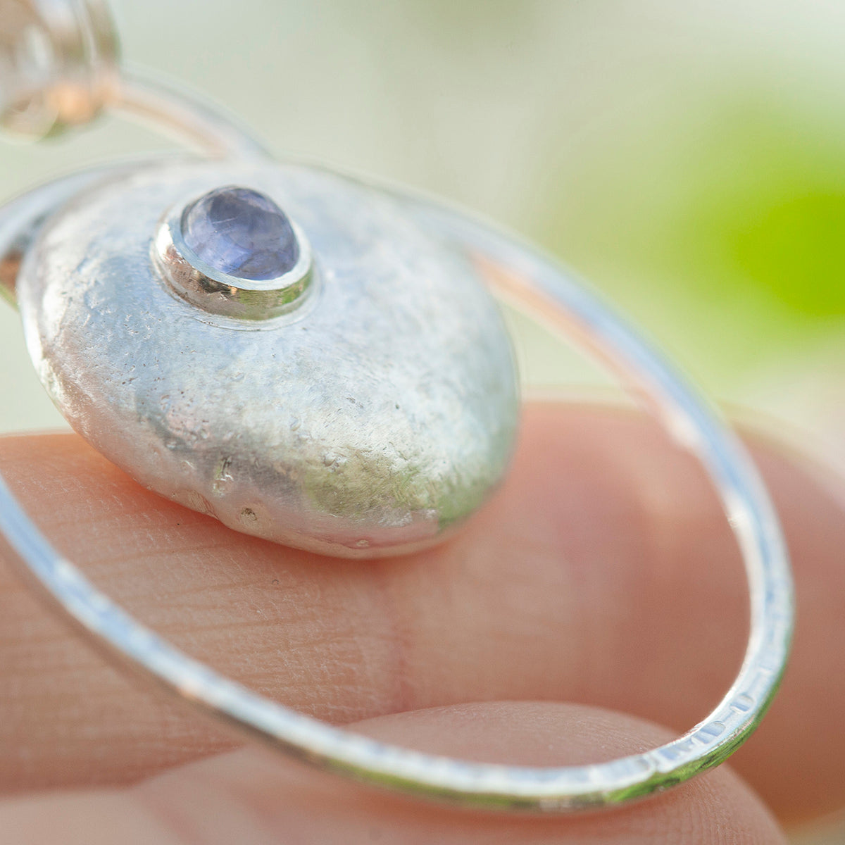 OOAK • Silver Pebble pendant with Tanzanite #9 (ready to ship)