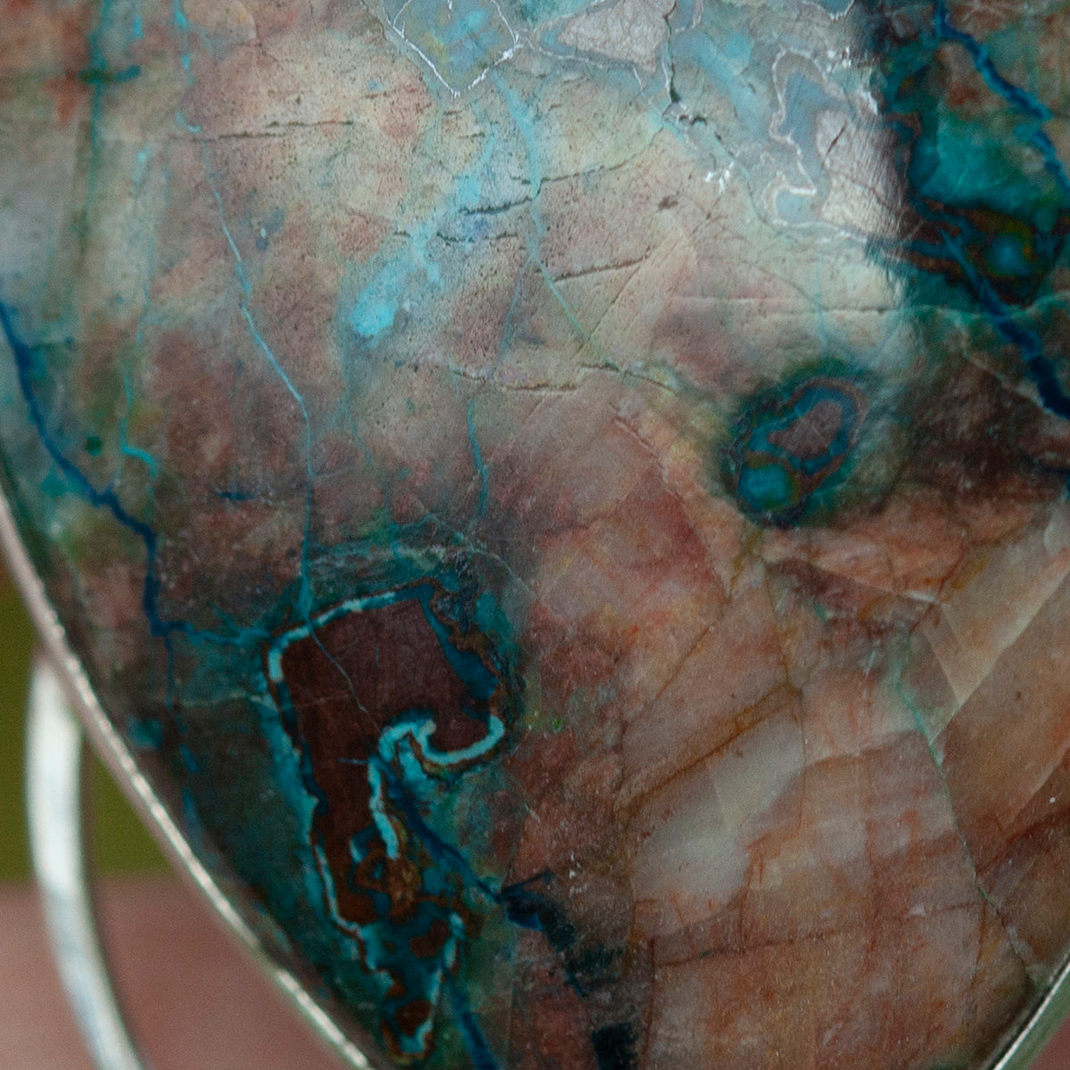 OOAK Aurae pendant #8 • Azurite Chrysocolla, Kyanite & White Labradorite (ready to ship)