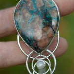 Load image into Gallery viewer, OOAK Aurae pendant #8 • Azurite Chrysocolla, Kyanite &amp; White Labradorite (ready to ship)
