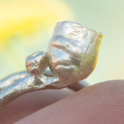 Unikat Nalae, organischer Ring aus Silber #10 • Verstellbar Größe 54 (versandbereit)