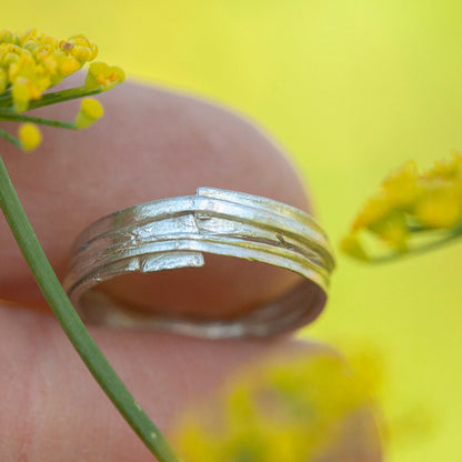 Unikat Nalae, organischer Ring aus Silber #12 • Größe 51,25 (versandbereit)