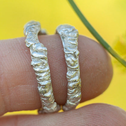 Pieza única Nalae, anillo orgánico de plata #14 • talla 55,5 (listo para enviar)
