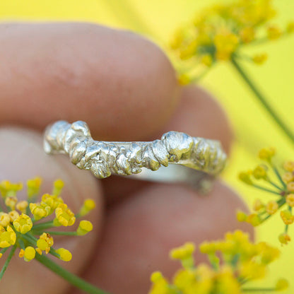Pieza única Nalae, anillo orgánico de plata #14 • talla 55,5 (listo para enviar)