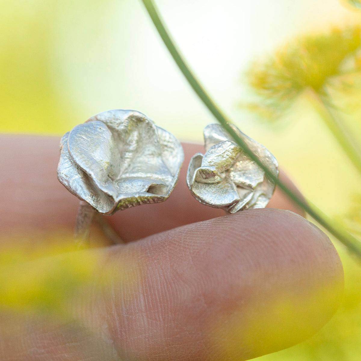 OOAK Nalae, organic ring in silver #16 • Adjustable ~ size 54 (ready-to-ship)