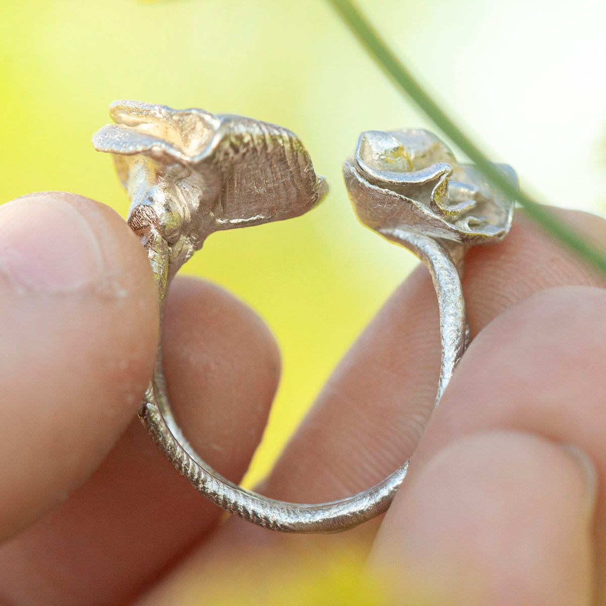 OOAK Nalae, organic ring in silver #16 • Adjustable ~ size 54 (ready-to-ship)