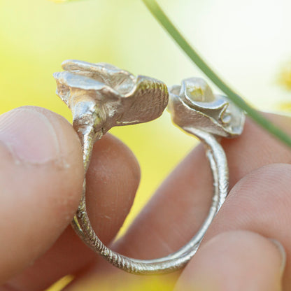 OOAK Nalae, organic ring in silver #16 • Adjustable ~ size 54 (ready-to-ship)