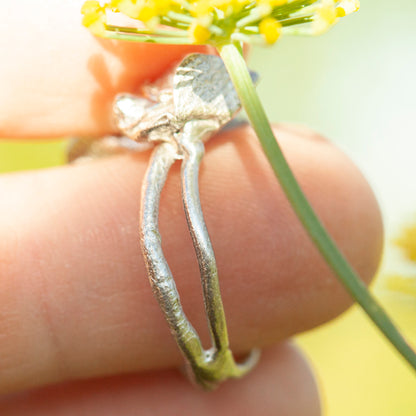 OOAK Nalae, organic ring in silver #16 • Adjustable ~ size 54 (ready-to-ship)