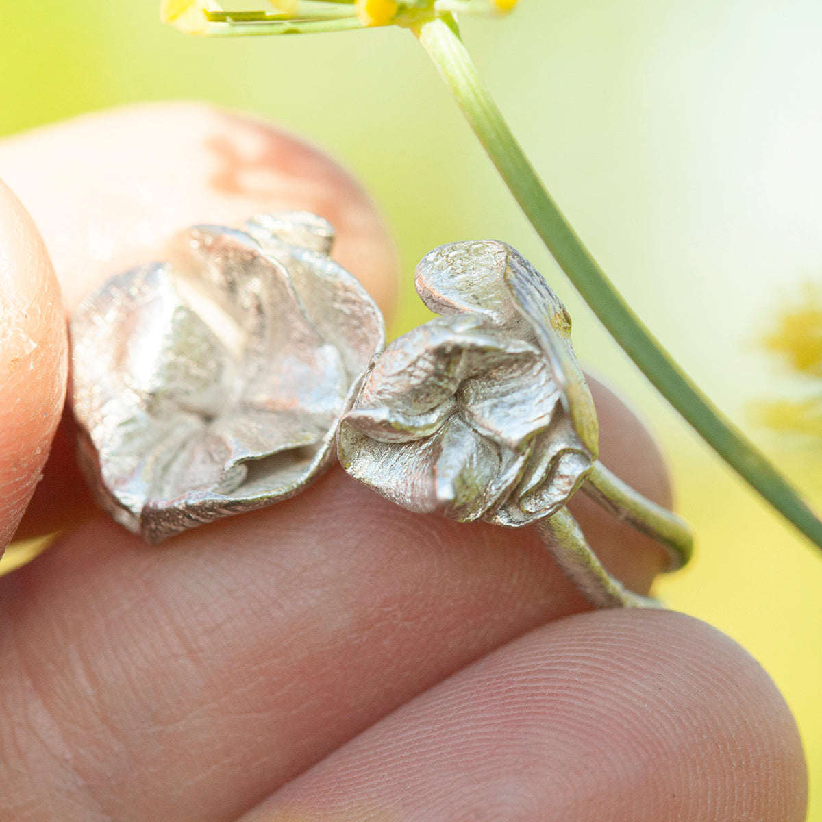 OOAK Nalae, organic ring in silver #16 • Adjustable ~ size 54 (ready-to-ship)