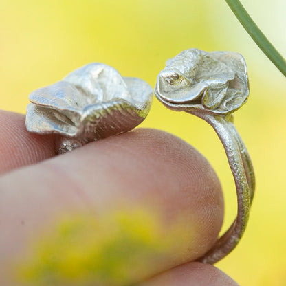 OOAK Nalae, organic ring in silver #16 • Adjustable ~ size 54 (ready-to-ship)