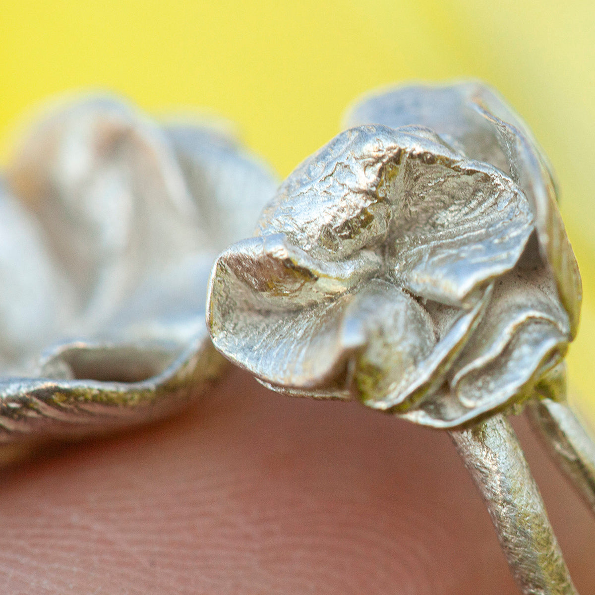 OOAK Nalae, organic ring in silver #16 • Adjustable ~ size 54 (ready-to-ship)