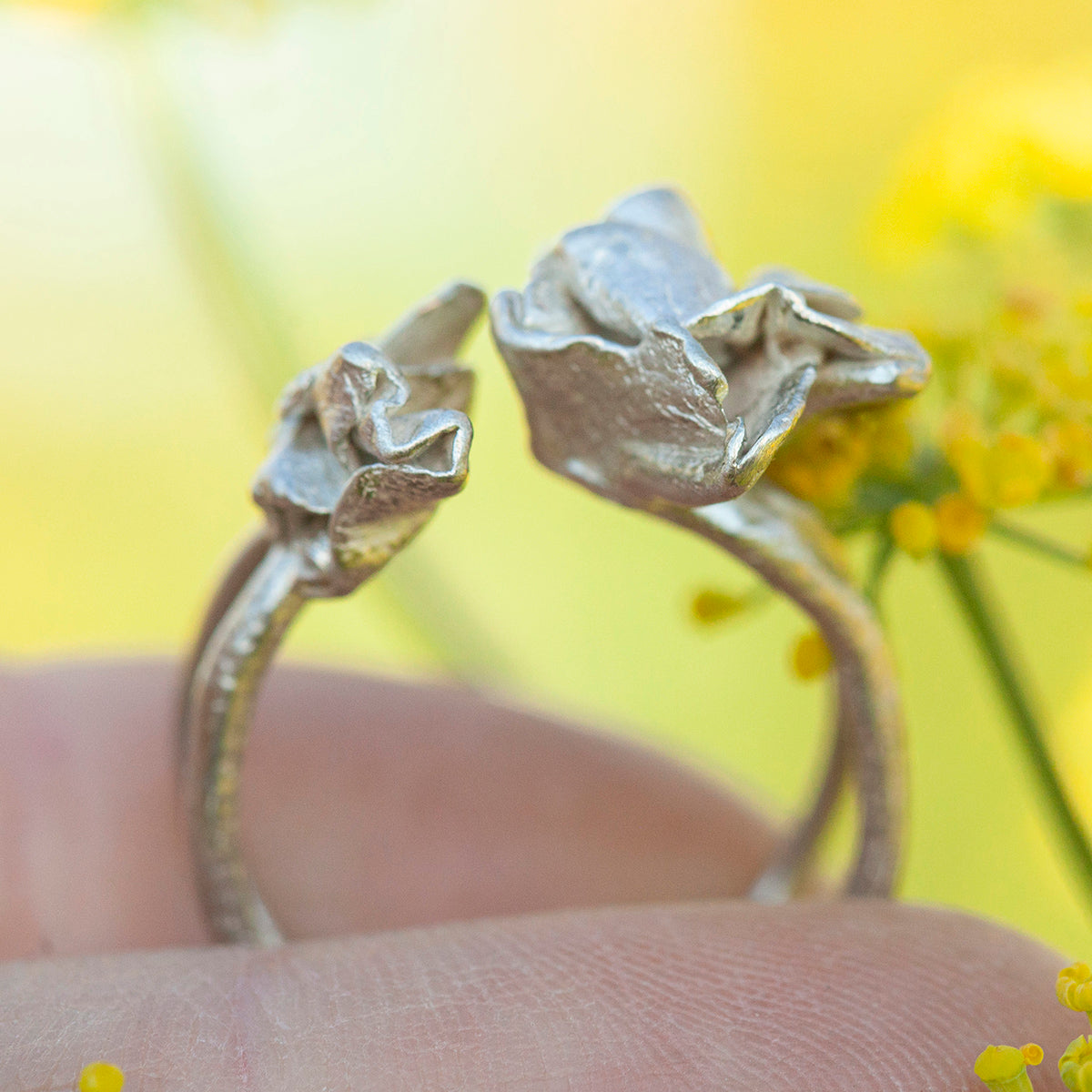 OOAK Nalae, organic ring in silver #18 • Adjustable size 56,5 (ready-to-ship)