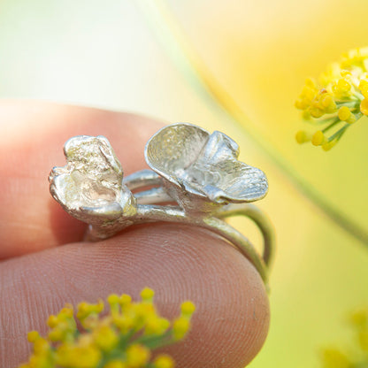 Pieza única Nalae, anillo orgánico de plata #19 • talla 51,5 (listo para enviar)