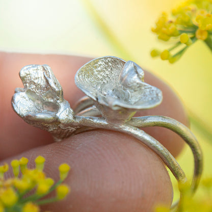 Pieza única Nalae, anillo orgánico de plata #19 • talla 51,5 (listo para enviar)