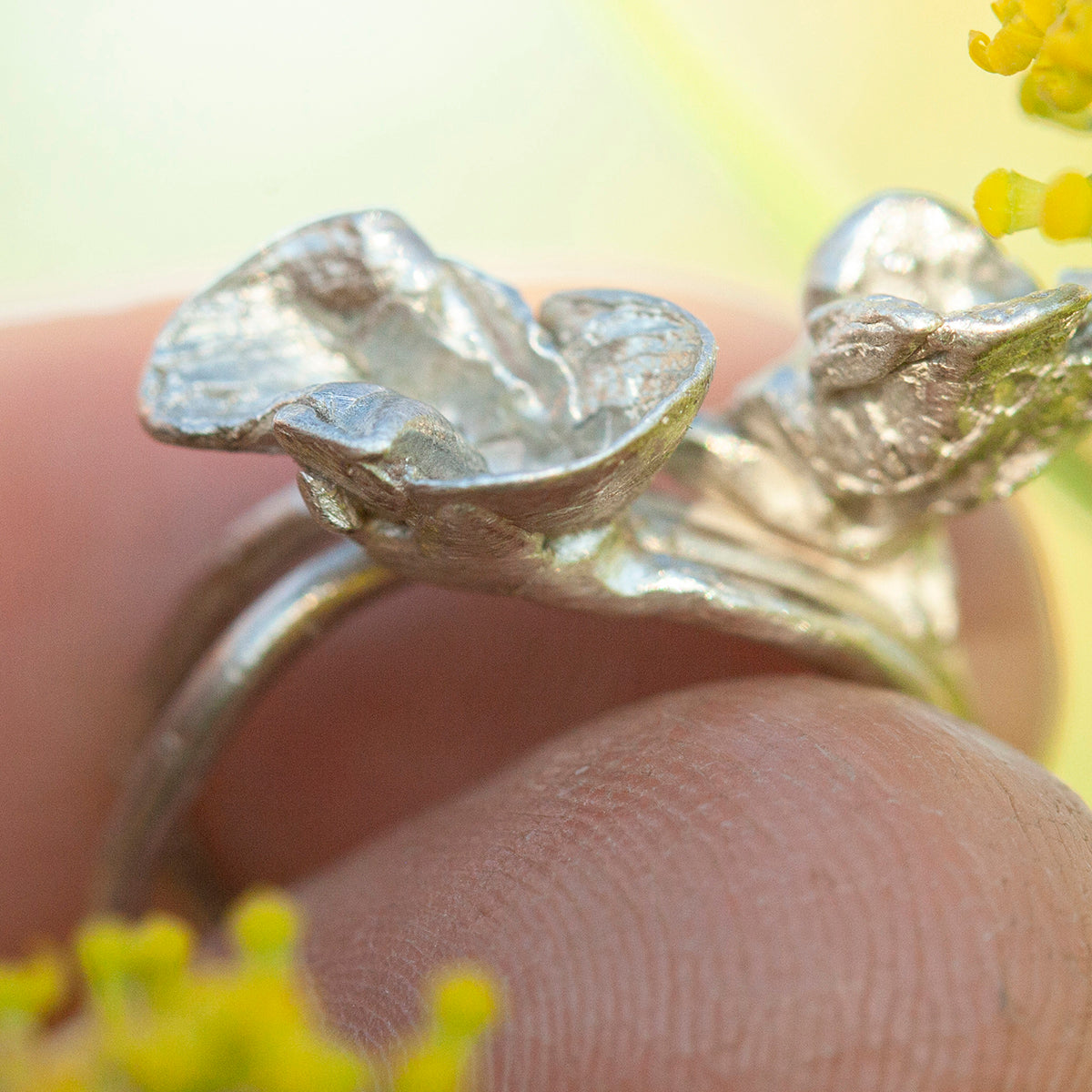Pieza única Nalae, anillo orgánico de plata #19 • talla 51,5 (listo para enviar)