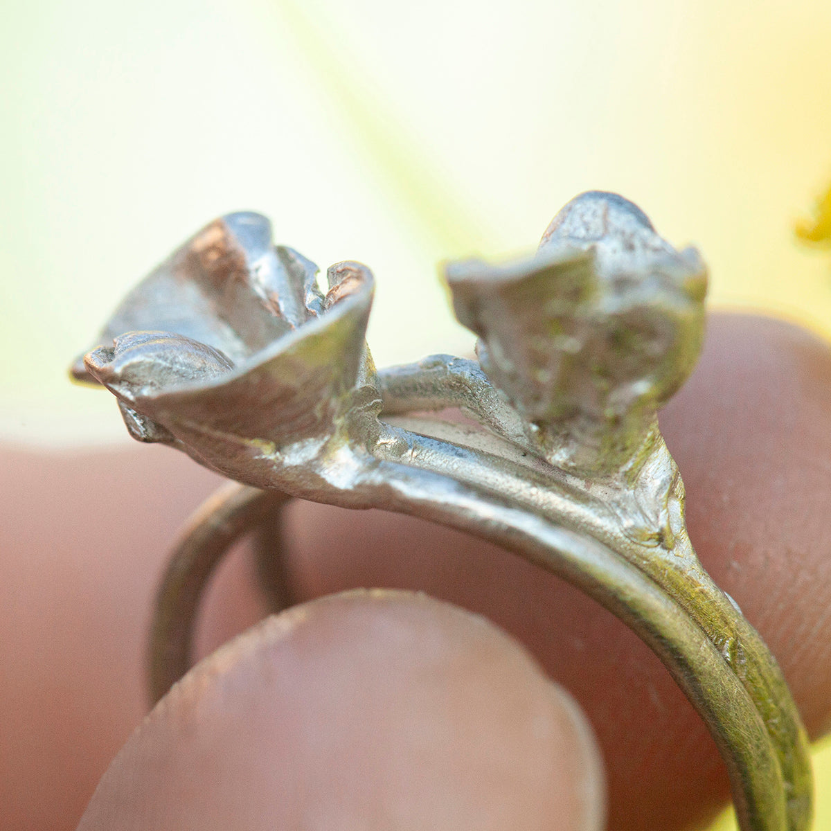 Pieza única Nalae, anillo orgánico de plata #19 • talla 51,5 (listo para enviar)