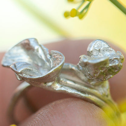 Pieza única Nalae, anillo orgánico de plata #19 • talla 51,5 (listo para enviar)