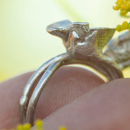 Pieza única Nalae, anillo orgánico de plata #19 • talla 51,5 (listo para enviar)