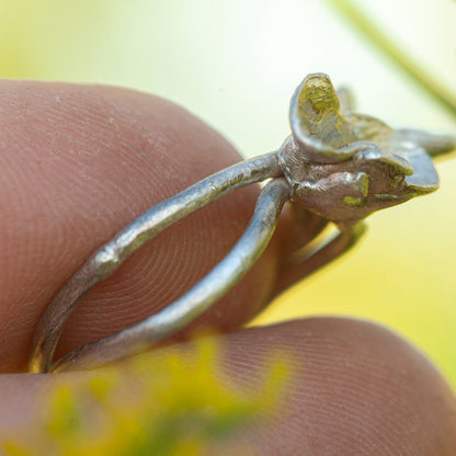 Pieza única Nalae, anillo orgánico de plata #19 • talla 51,5 (listo para enviar)