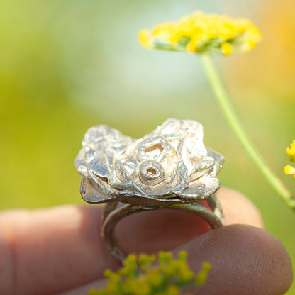 Unikat Nalae, organischer Ring aus Silber #21 • Größe 52,5 (versandbereit)