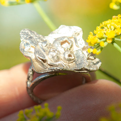 Unikat Nalae, organischer Ring aus Silber #21 • Größe 52,5 (versandbereit)