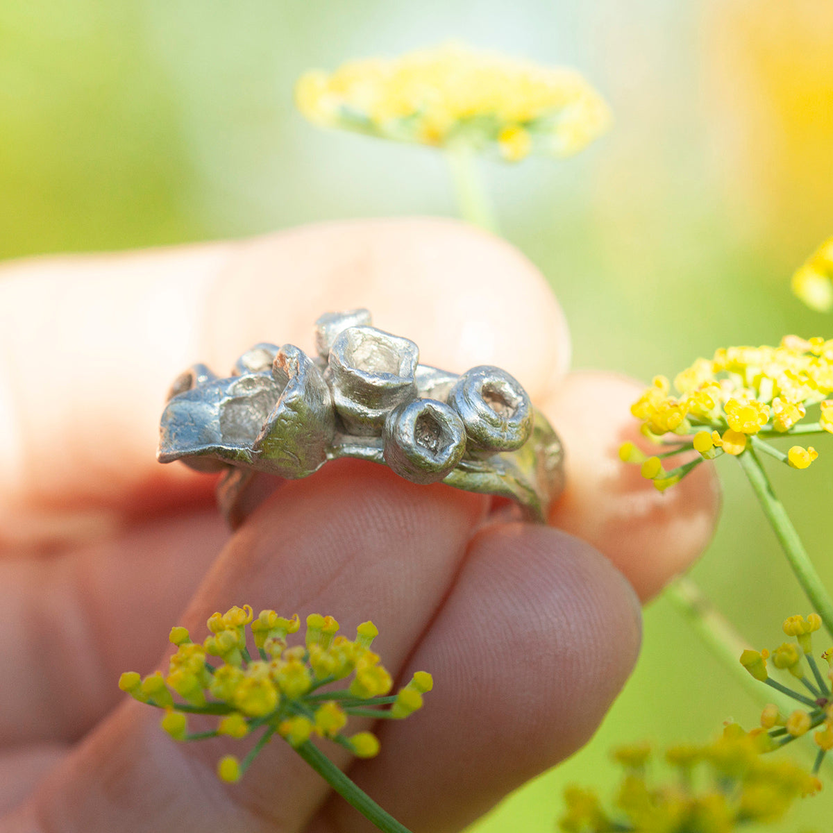 Pièce unique Nalae, bague organique en argent #3 • taille 55,5 (prêt à expédier)