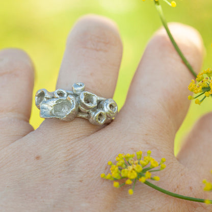 Pièce unique Nalae, bague organique en argent #3 • taille 55,5 (prêt à expédier)