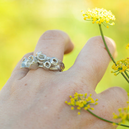 Pièce unique Nalae, bague organique en argent #3 • taille 55,5 (prêt à expédier)