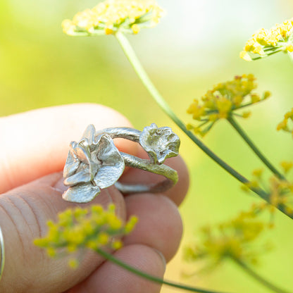 Pièce unique Nalae, bague organique en argent #4 • Ajustable ~ taille 54 (prêt à expédier)